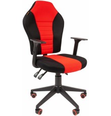 Игровое кресло Chairman game 8 компьютерное, до 100 кг, ткань TW/пластик, цвет  черный/красный                                                                                                                                                            