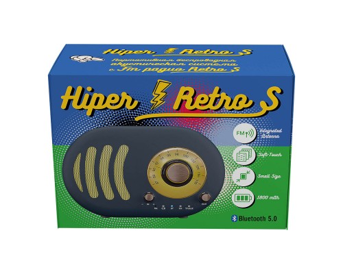 Портативная колонка Hiper Retro S Deep Blue H-OT4 беспроводная, темно-синяя