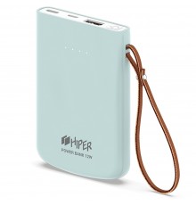 Внешний аккумулятор HIPER Travel5k Ice 5000 мАч, USB/microUSB/USB Type-C, 2.1 А, 12 В, индикатор заряда, голубой                                                                                                                                          