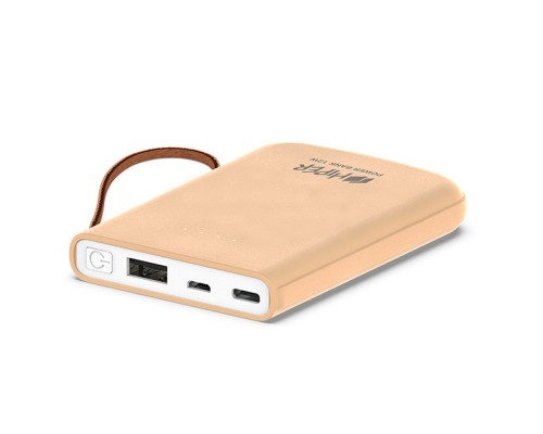 Внешний аккумулятор HIPER Travel5k Peach 5000 мАч, USB/microUSB/USB Type-C, 2.1 А, 12 В, индикатор заряда, персиковый