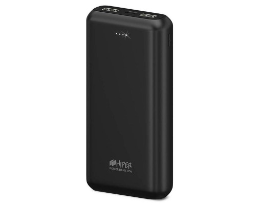 Внешний аккумулятор HIPER PSL20000 Black 20000 мАч, USB/microUSB/USB Type-C, 2.4 А, 2.1 А, 2 А, 5 В, индикатор заряда, черный