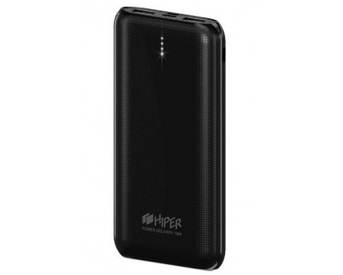 Внешний аккумулятор HIPER RPX10000 Black 10000 мАч, USB 1 - 2100 мА, USB 2 - 3000 мА, USB-C 5В-12В-18В QC/PD, индикатор заряда, черный