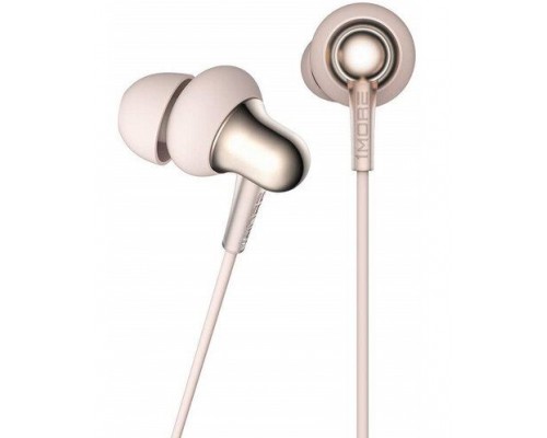 Наушники 1MORE Stylish Dual-Dynamic In-Ear E1025 Gold проводные, вставные, 20-20000 Гц, 32 Ом, 98 дБ, с микрофоном, Mini Jack 3.5 мм, золотистые