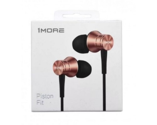 Наушники 1MORE Piston Fit In-Ear E1009 Pink проводные, вставные, 20-20000 Гц, 32 Ом, 100 дБ, с микрофоном, Mini Jack 3.5 мм, металл, розовые/черные