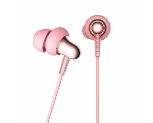 Наушники 1MORE Stylish Dual-Dynamic In-Ear E1025 Pink проводные, вставные, 20-20000 Гц, 32 Ом, 98 дБ, с микрофоном, mini jack 3.5 мм, розовые