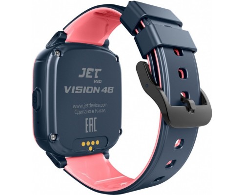 Умные часы JET KID Vision 4G розовый/серый, детские, 4Гб/512Мб, TFT 1.44