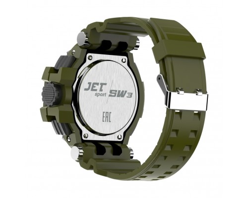 Смарт-часы JET SPORT SW-3 зеленый, монохромный LCD 1.2