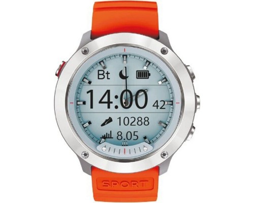 Умные часы GEOZON Hybrid G-SM03SVR Black/orange, аналоговый экран LCD 1.5