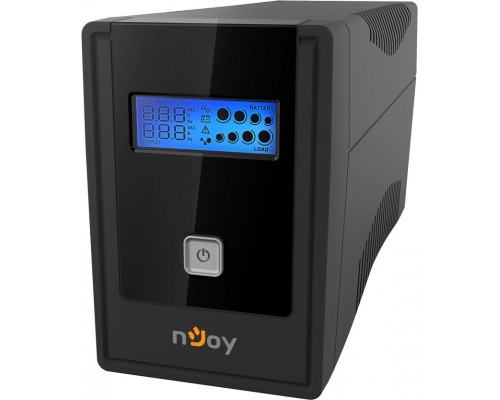 ИБП nJOY Cadu 850, 800 ВА, 480 Вт, 2 евро розетки, 176-280 В, 50 Гц, 9 Ач, 50/60 Гц, USB, 1 мин работы, звуковая сигнализация, черный