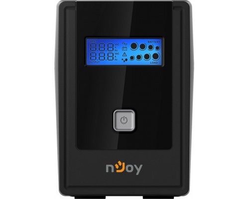 ИБП nJOY Cadu 850, 800 ВА, 480 Вт, 2 евро розетки, 176-280 В, 50 Гц, 9 Ач, 50/60 Гц, USB, 1 мин работы, звуковая сигнализация, черный