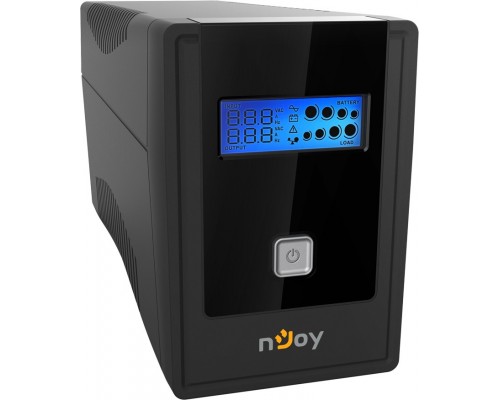 ИБП nJOY Cadu 850, 800 ВА, 480 Вт, 2 евро розетки, 176-280 В, 50 Гц, 9 Ач, 50/60 Гц, USB, 1 мин работы, звуковая сигнализация, черный