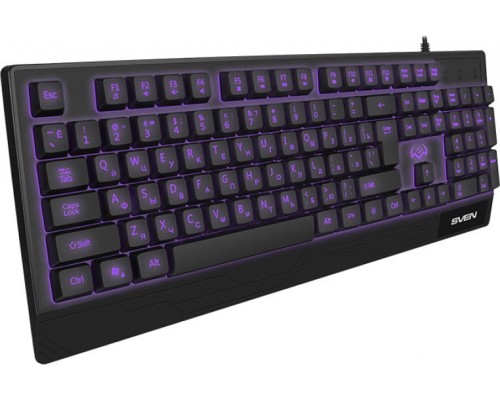 Клавиатура Sven KB-G8300 мембранная, проводная, 104 кн, USB, 3 цвета подсветки, черная