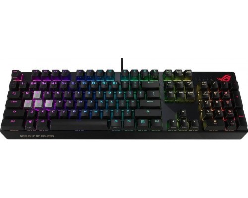 Клавиатура ASUS ROG Strix Scope NX 90MP0186-B0RA00 проводная, механическая, ROG NX Red switches, RGB подсветка, USB, аллюминивая рама, цвет  черный