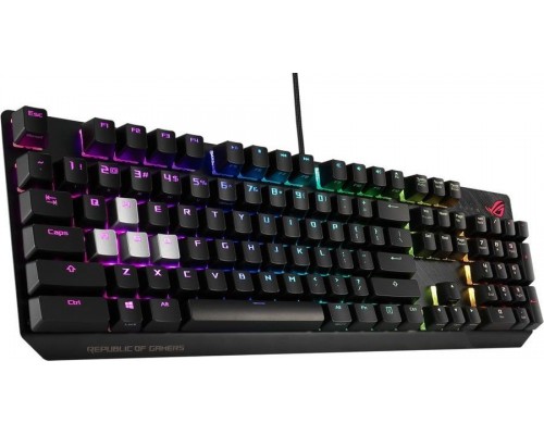 Клавиатура ASUS ROG Strix Scope NX 90MP0186-B0RA00 проводная, механическая, ROG NX Red switches, RGB подсветка, USB, аллюминивая рама, цвет  черный