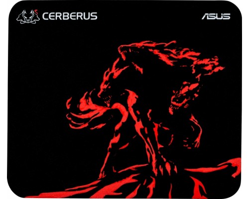 Коврик для мыши ASUS Cerberus mini, резиновая основа, тканевая поверхность, 250 x 210 x 2 мм, цвет  черный/красный