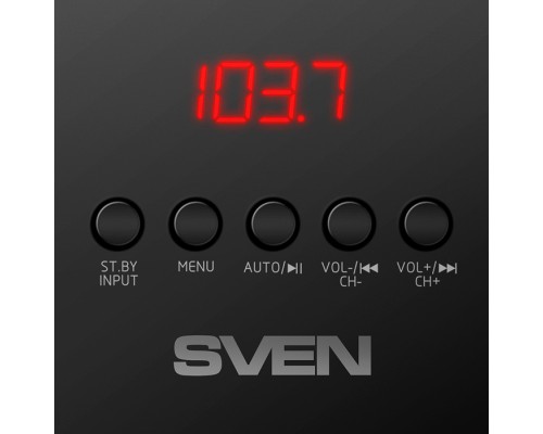 Колонки Sven MS-2080 2.1, стерео, 150-20000 Гц, 70 Вт, FM-тюнер, SD, USB, Bluetooth, дисплей, пульт ДУ, MDF, цвет  черный