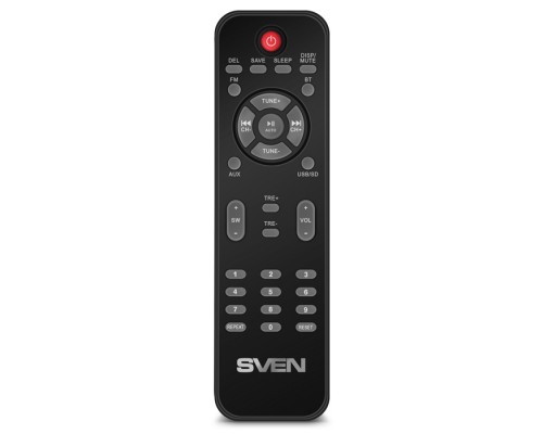 Колонки Sven MS-2080 2.1, стерео, 150-20000 Гц, 70 Вт, FM-тюнер, SD, USB, Bluetooth, дисплей, пульт ДУ, MDF, цвет  черный
