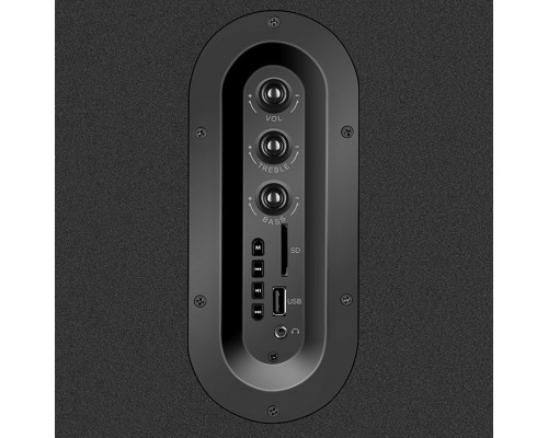 Колонки Sven SPS-710 2.0, стерео, 40-22000 Гц, 40 Вт, Bluetooth, USB/SD, FM-радио, пульт ДУ, будильник, цвет  MDF черный