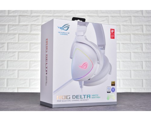 Гарнитура ROG DELTA WHITE Headset w/ Mic Wired (USB) 387g 20-40000Hz 50mm Drivers (448741)
