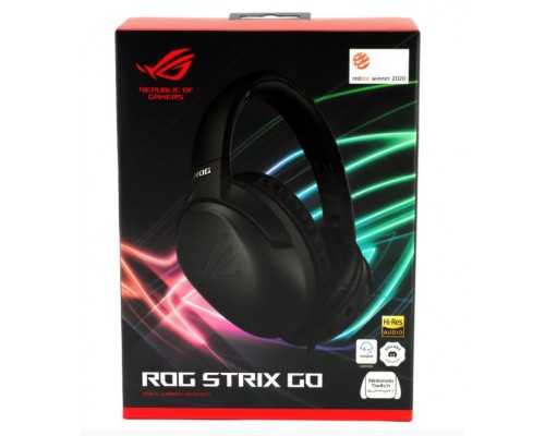 Гарнитура ASUS ROG Strix Go, проводная, стерео, 20-40000 Гц, 32 Ом, 100-10000 Гц, -45 дБ, USB/USB Type-C, 40 мм, цвет  черный