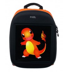 Рюкзак PIXEL One Orange, 20л, LED-экран, 16.5 млн, полиэстер, оксфорд, ТПУ-пленка, водонепроницаемый, оранжевый/черный                                                                                                                                    