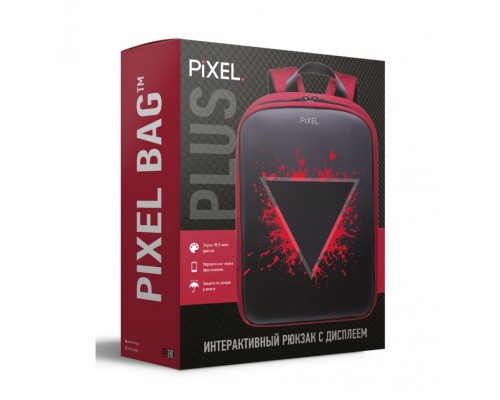 Рюкзак PIXEL PLUS Grafit, 16л, LED-экран, 16.5 млн, полиэстер, оксфорд, ТПУ-пленка, водонепроницаемый, серый графит