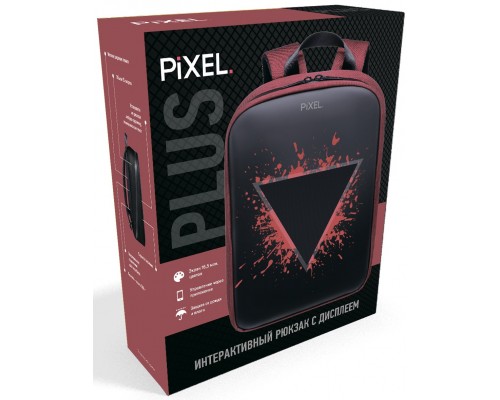 Рюкзак PIXEL PLUS Black Moon, 16л, LED-экран, 16.5 млн, полиэстер, оксфорд, ТПУ-пленка, водонепроницаемый, черный