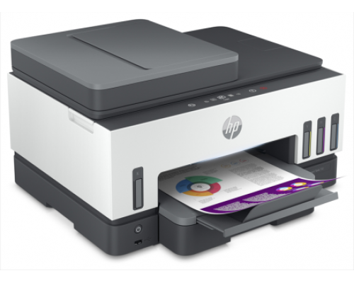 Струйное МФУ HP Smart Tank 790 All-in-One Printer (p/c/s /f, A4 15(9ppm), duplex, dual-band Wi-Fi, ADF, ethernet, fax, печать с USB, tray 250, 1y war, cartr. B  & CMY in box)