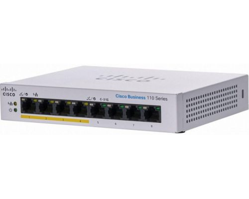 Коммутатор PoE CBS110 Unmanaged 8-port GE, Partial PoE, Desktop, Ext PS (repl. for  SG110D-08HP-EU)