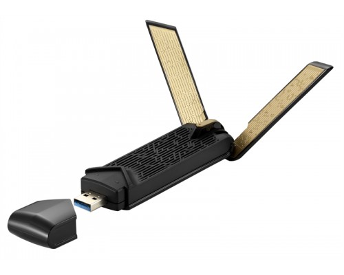 Сетевой адаптер ASUS USB-AX56 // WI-FI 802.11ax, 567 + 1201 Mbps USB 3.0 Adapter + внешняя антенна ; 90IG06H0-MO0R00