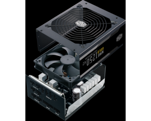 Блок питания Power Supply Cooler Master MWE Gold V2, 1250W, ATX, 140mm, 24+4pin, 12xSATA, 8xPCI-E(6+2), APFC, 80+ Gold, A/EU Cable, Full Modular