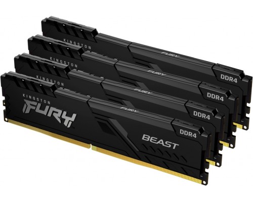 Оперативная память Kingston 64GB 3000MHz DDR4 CL15 DIMM (Kit of 4) 1Gx8 FURY Beast Black