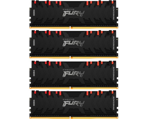 Оперативная память Kingston 64GB 3200MHz DDR4 CL16 DIMM (Kit of 4) 1Gx8 FURY Renegade RGB