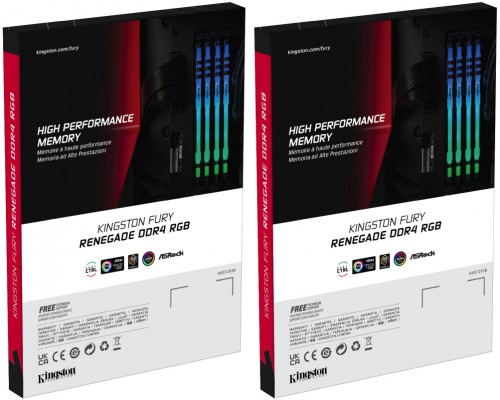 Оперативная память Kingston 64GB 3200MHz DDR4 CL16 DIMM (Kit of 4) 1Gx8 FURY Renegade RGB