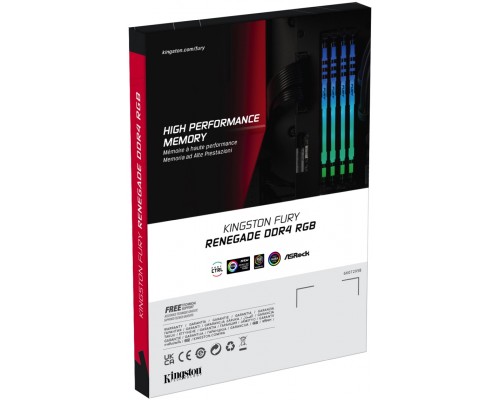 Оперативная память Kingston 32GB 3200MHz DDR4 CL16 DIMM (Kit of 2) 1Gx8 FURY Renegade RGB