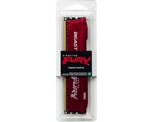 Оперативная память Kingston 8GB 1600MHz DDR3 CL10 DIMM FURY Beast Red