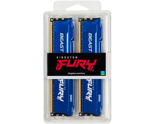 Оперативная память Kingston 8GB 1866MHz DDR3 CL10 DIMM (Kit of 2) FURY Beast Blue