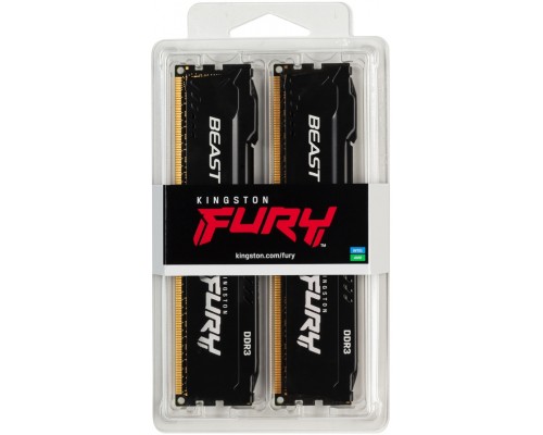 Оперативная память Kingston 8GB 1866MHz DDR3 CL10 DIMM (Kit of 2) FURY Beast Black