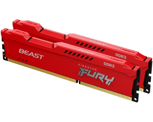 Оперативная память Kingston 8GB 1600MHz DDR3 CL10 DIMM (Kit of 2) FURY Beast Red