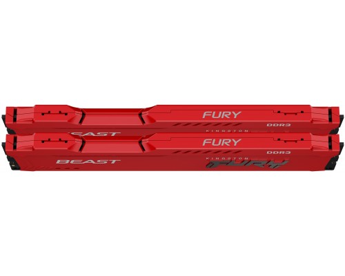 Оперативная память Kingston 8GB 1600MHz DDR3 CL10 DIMM (Kit of 2) FURY Beast Red