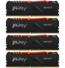 Оперативная память Kingston 64GB 3000MHz DDR4 CL15 DIMM (Kit of 4) 1Gx8 FURY Beast RGB                                                                                                                                                                    