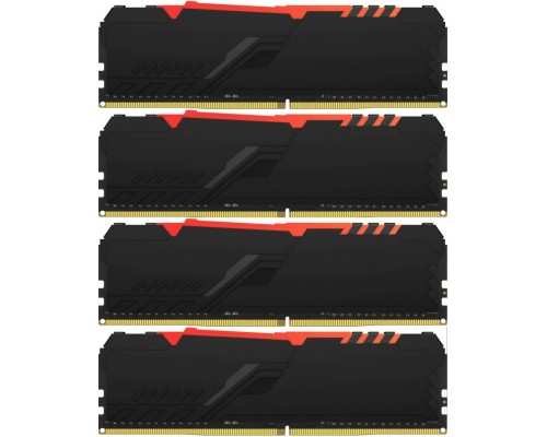 Оперативная память Kingston 64GB 3000MHz DDR4 CL15 DIMM (Kit of 4) 1Gx8 FURY Beast RGB