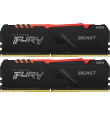 Оперативная память Kingston 64GB 3200MHz DDR4 CL16 DIMM (Kit of 2) FURY Beast RGB                                                                                                                                                                         