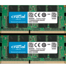 Оперативная память Crucial SODIMM 32GB Kit (16GBx2) DDR4 2666 MT/s (PC4-21300) CL19 Unbuffered 260pin                                                                                                                                                     