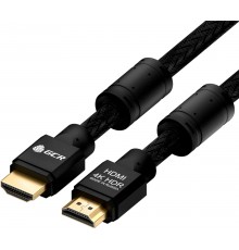 Кабель GCR 9.0m HDMI версия 2.0, HDR 4:2:0, Ultra HD, 4K 60 fps 60Hz/5K*30Hz, 3D, AUDIO, 18.0 Гбит/с, 28/28 AWG, OD7.8mm, тройной экран, черный нейлон, AL корпус черный, фер.кольца, GCR-52194                                                           