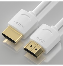 Кабель GCR SLIM 0.2m HDMI 2.0, белый, OD3.8mm, HDR 4:2:2, Ultra HD, 4K 60 fps 60Hz, 3D, AUDIO, 18.0 Гбит/с, 30/30 AWG, GCR-53211                                                                                                                          