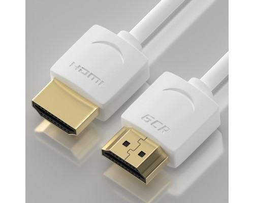 Кабель GCR SLIM 0.2m HDMI 2.0, белый, OD3.8mm, HDR 4:2:2, Ultra HD, 4K 60 fps 60Hz, 3D, AUDIO, 18.0 Гбит/с, 30/30 AWG, GCR-53211