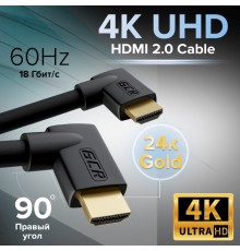 Кабель GCR  2.0m HDMI 2.0, M правый угол /M правый угол, черный, HDR 4:2:2, Ultra HD, 4K 60 fps 60Hz/5K*30Hz, 3D, AUDIO, 18.0 Гбит/с, 28/28 AWG, GCR-52313                                                                                                