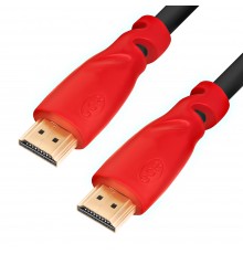 Кабель GCR  2.0m HDMI версия 1.4, черный, красные коннекторы, OD7.3mm, 30/30 AWG, позолоченные контакты, Ethernet 10.2 Гбит/с, 3D, 4K GCR-HM350-2.0m, экран                                                                                               