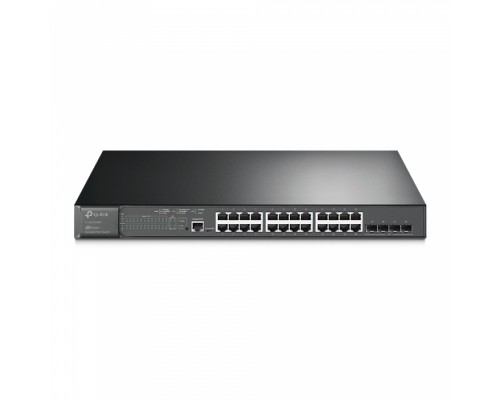 Коммутатор TP-LINK TL-SG3428MP JetStream, 28-портовый гигабитный управляемый уровня 2+ с 24 портами PoE+, бюджет PoE: до 384 Вт, поддержка SDN, управление питанием PoE, множество функций L2/L2+, установка в стойку 1U